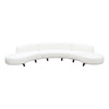 Vesper 3PC Modular Curved Armless Sofa & (2) Chaise in Faux White Shearling w/ Black Wood Leg Base / VESPER3PCASLCRCWH