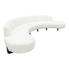 Vesper 3PC Modular Curved Armless Sofa & (2) Chaise in Faux White Shearling w/ Black Wood Leg Base / VESPER3PCASLCRCWH