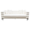 Vox Sofa in Faux White Shearling w/ Black Powder Metal Legs / VOXSOWH