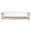 Vox Sofa in Faux White Shearling w/ Black Powder Metal Legs / VOXSOWH