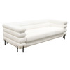 Vox Sofa in Faux White Shearling w/ Black Powder Metal Legs / VOXSOWH