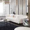 Vox Sofa in Faux White Shearling w/ Black Powder Metal Legs / VOXSOWH