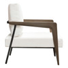Blair Accent Chair in White Fabric with Curved Wood Leg Detail / BLAIRCHWH
