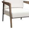 Blair Accent Chair in White Fabric with Curved Wood Leg Detail / BLAIRCHWH