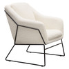 Bryce Accent Chair in Ivory Boucle wrapped in Black Powder Coated Metal Frame / BRYCECHIV