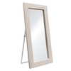 Luxe Free-Standing Mirror w/ Locking Easel Mechanism in Sand Linen Fabric / LUXEMISD