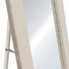 Luxe Free-Standing Mirror w/ Locking Easel Mechanism in Sand Linen Fabric / LUXEMISD