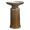 Mesa Round Pedestal Accent Table w/ Casted Aluminum Base in Gold Finish / MESAATGD