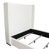 Seattle Eastern King Bed with Vintage Wing in White Linen / SEATTLEWHEKBED