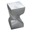 Spire Square Accent Table in Casted Aluminum in Nickel Finish / SPIREATNI