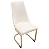 Vogue Set of (2) Dining Chairs in Cream Velvet with Polished Gold Metal Base / VOGUE2DCCM2PK
