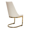 Vogue Set of (2) Dining Chairs in Cream Velvet with Polished Gold Metal Base / VOGUE2DCCM2PK