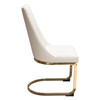 Vogue Set of (2) Dining Chairs in Cream Velvet with Polished Gold Metal Base / VOGUE2DCCM2PK