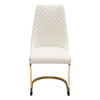 Vogue Set of (2) Dining Chairs in Cream Velvet with Polished Gold Metal Base / VOGUE2DCCM2PK