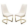 Vogue Set of (2) Dining Chairs in Cream Velvet with Polished Gold Metal Base / VOGUE2DCCM2PK