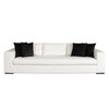Muse Sofa in Mist White Performance Fabric w/ (4) Black Accent Pillows / MUSESOWH
