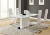 Anges 5-piece Dining Table Set White High Gloss and White / CS-102310-S5W