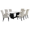 Sherry 7-piece Rectangular Marble Top Dining Table Set Sand / CS-115511-S7S