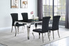 Carone 5-piece 61-inch Rectangular Black Glass Dining Set Black / CS-105071-S5