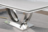 Kerwin Rectangle Faux Marble Top Dining Table White and Chrome / CS-111101