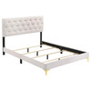 Kendall Upholstered California King Panel Bed White / CS-224401KW