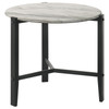 Tandi Round End Table Faux White Marble and Black / CS-753537