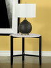 Tandi Round End Table Faux White Marble and Black / CS-753537