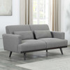 Blake Upholstered Loveseat with Track Arms Sharkskin and Dark Brown / CS-511122