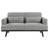 Blake Upholstered Loveseat with Track Arms Sharkskin and Dark Brown / CS-511122