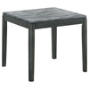 Mozzi Square End Table Faux Grey Marble and Black / CS-753517