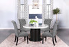 Sherry 5-piece Round Marble Top Dining Table Set Grey / CS-115490-S5G