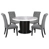 Sherry 5-piece Round Marble Top Dining Table Set Grey / CS-115490-S5G