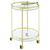Chrissy 2-tier Round Glass Bar Cart Brass / CS-181366