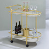 Desiree 2-tier Bar Cart with Casters Gold / CS-181377