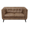 Thatcher Upholstered Button Tufted Loveseat Brown / CS-509422