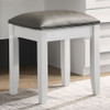 Felicity Upholstered Vanity Stool Metallic and Glossy White / CS-203507STL