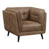 Thatcher Upholstered Tuxedo Arm Tufted Accent Chair Brown / CS-509423