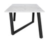 Mayer Rectangular Dining Table Faux White Marble and Gunmetal / CS-193781