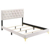 Kendall Upholstered Eastern King Panel Bed White / CS-224401KE