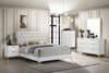 Kendall Upholstered Eastern King Panel Bed White / CS-224401KE