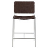 Adelaide Upholstered Counter Height Stool with Open Back Brown and Chrome / CS-183583