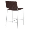 Adelaide Upholstered Counter Height Stool with Open Back Brown and Chrome / CS-183583