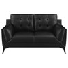 Moira Upholstered Tufted Living Room Set with Track Arms Black / CS-511131-S2