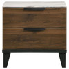 Mays 2-drawer Nightstand Walnut Brown with Faux Marble Top / CS-215962