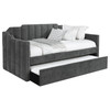 Kingston Upholstered Twin Daybed with Trundle Charcoal / CS-315962