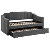 Kingston Upholstered Twin Daybed with Trundle Charcoal / CS-315962