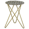 Xenia Round Accent Table with Hairpin Legs Black and White / CS-935878