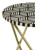 Xenia Round Accent Table with Hairpin Legs Black and White / CS-935878