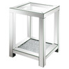 Valentina Square End Table with Glass Top Mirror / CS-736217
