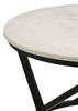 Miguel Round Accent Table with Marble Top White and Black / CS-931227